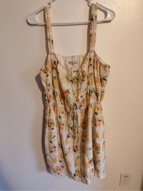 Abercrombie Tie Front Orange Pattern Mini Dress
